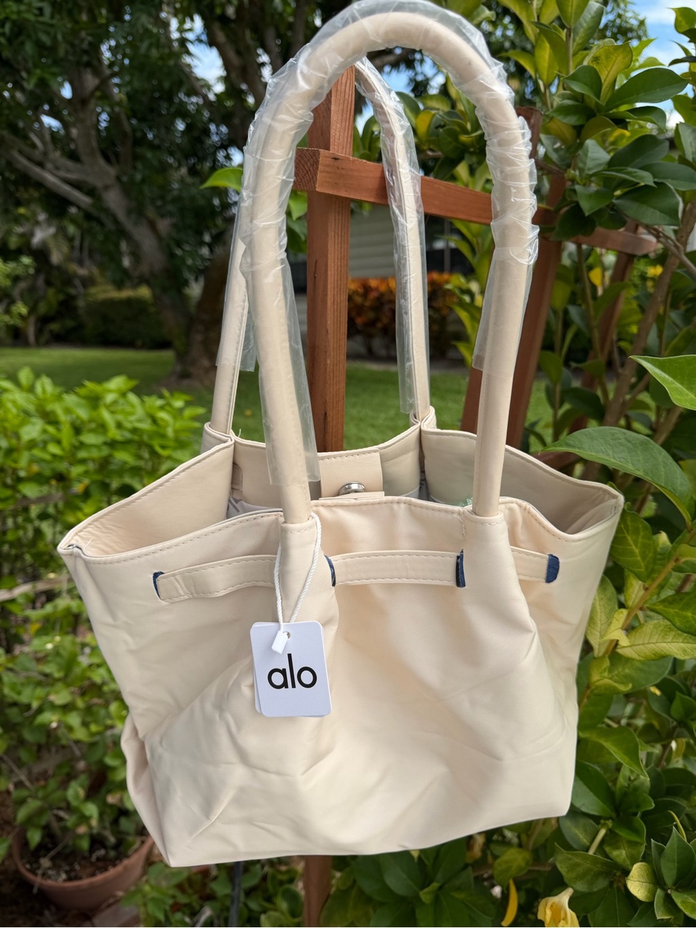 ALO Yoga Cream Tote with Double Handles